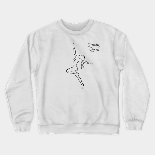 Dancing queen line art. Dancing girl minimalist design. Crewneck Sweatshirt by PAULsPRINT